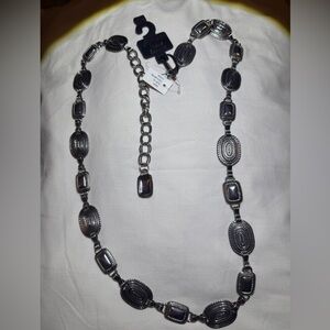 VTG Concho Belt Silver Tone Southwestern Western Style Chain Link Sz XL NWT